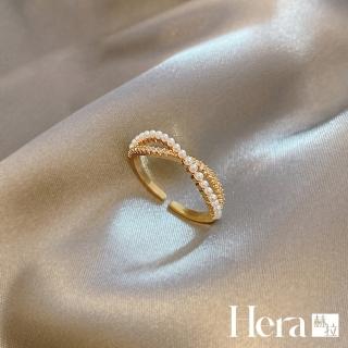 HERA 赫拉 日系輕奢氣質時尚交叉珍珠戒指 H112122604(交叉珍珠戒指)  HERA 赫拉