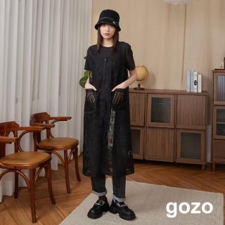 gozo 洞洞造型外搭背心洋裝(黑色)品牌優惠  gozo