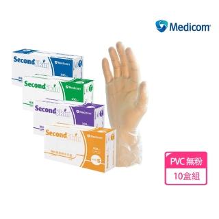 Medicom 麥迪康 PVC無粉塑膠檢診手套 1000入(100入/盒x10盒)  Medicom 麥迪康