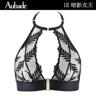 Aubade 暗影女王奢華植葉刺繡美背無襯無鋼圈內衣 性感內衣 法國內衣 女內衣(1E-黑) 推薦  Aubade