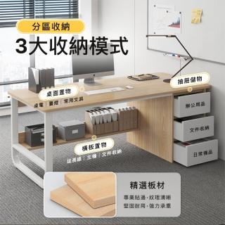 Ashley House Olga歐爾佳U型加粗三抽書桌附置物架-120公分(書桌 電腦桌 工作桌 學習桌 辦公桌 電腦桌)  Ashley House