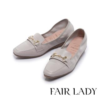 FAIR LADY 我的旅行日記 經典馬銜釦羊皮平底鞋(石灰、502854)優惠推薦  FAIR LADY