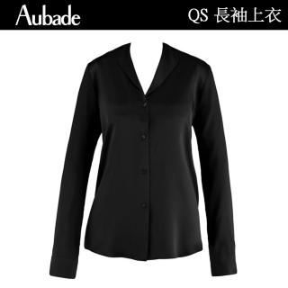 Aubade 摯愛蠶絲長袖上衣 蕾絲性感睡衣 女睡衣 法國進口居家服(QS-黑)品牌優惠  Aubade