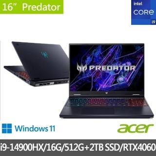 Acer 宏碁 特仕版 16吋電競筆電(Predator/PHN16-72-99HX/i9-14900HX/16G/512G+2TB SSD/RTX4060/Win11)優惠推薦  ACER 宏碁