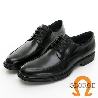 GEORGE 喬治皮鞋 AMBER系列 U型側切口綁帶微空調紳士氣墊皮鞋 -黑 315032CZ10  GEORGE 喬治皮鞋