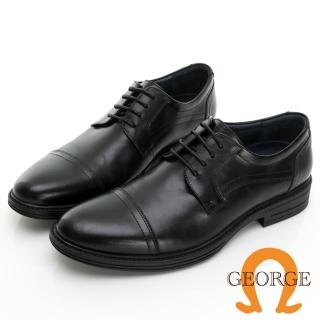GEORGE 喬治皮鞋 AMBER系列 橫飾綁帶微空調紳士氣墊皮鞋 -黑 315031CZ10  GEORGE 喬治皮鞋