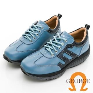 GEORGE 喬治皮鞋 舒適厚底真皮氣墊鞋 -藍 334010HK98  GEORGE 喬治皮鞋