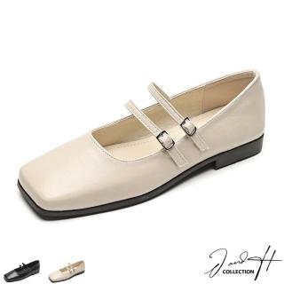 J&H collection 法式復古方頭芭蕾平底鞋 瑪莉珍鞋(現+預 杏色 / 黑色)  J&H collection