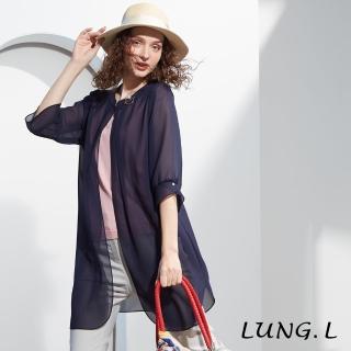 LUNG.L 林佳樺 LN97C藍色雪紡七分袖女裝罩衫(春夏新品)  LUNG.L 林佳樺