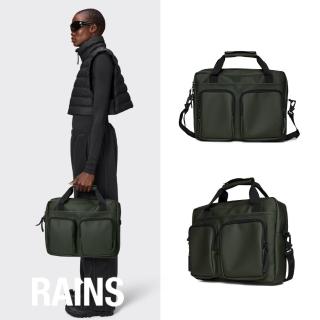 RAINS官方直營 Texel Tech Bag 商務兩用手提包(Green 森林綠)  Rains