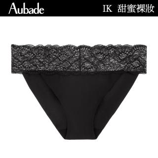 Aubade 甜蜜女孩中腰蕾絲無痕三角褲 舒適小褲 法國進口 女內褲(IK-黑)  Aubade