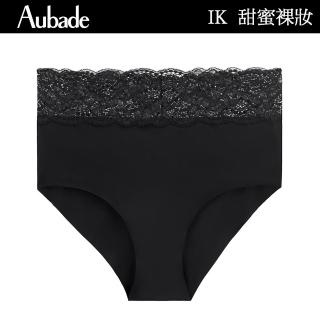 Aubade 甜蜜女孩蕾絲高腰無痕褲 舒適小褲 法國進口 女內褲(IK-黑) 推薦  Aubade