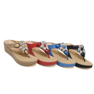 Taroko 夏季貝殼海灘風大尺碼夾腳坡跟拖鞋(4色可選)優惠推薦  Taroko