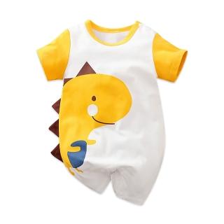 JoyNa 短袖包屁衣 短袖寶寶連身衣 黃袖恐龍款 嬰兒服(造型款.春夏短袖)評價推薦  JoyNa