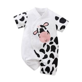 JoyNa 短袖包屁衣 短袖寶寶連身衣 奶牛款 嬰兒服(造型款.春夏短袖) 推薦  JoyNa