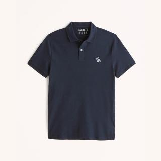Abercrombie & Fitch AF A&F 經典刺繡麋鹿短袖Polo衫-深藍色(春夏必備/平輸品)  Abercrombie & Fitch