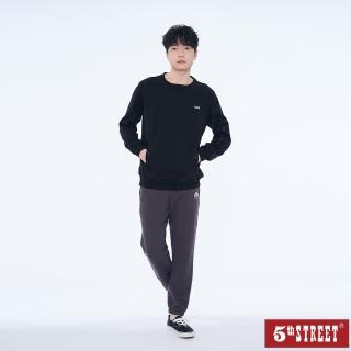 5th STREET 男裝厚版印花長袖T恤-黑色(山形系列)  5th STREET