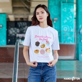 Hang Ten 女裝-韓國同步款-短版甜點印花休閑短袖T恤(多色選)折扣推薦  Hang Ten