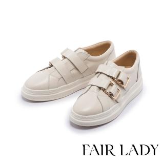 FAIR LADY 軟實力 質感雙帶魔鬼氈厚底休閒鞋(月光白、502841)  FAIR LADY