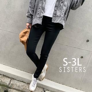 SISTERS 現貨 輕薄高彈力鬆緊腰內搭褲 黑色長褲/S-3L(長褲/顯瘦/女長褲/褲裝/褲子/黑褲/內搭褲)  SISTERS