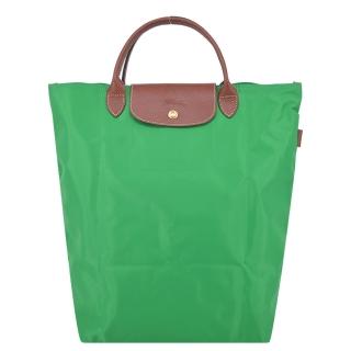 LONGCHAMP LE PLIAGE系列短把再生尼龍手提包(中/草綠)  LONGCHAMP