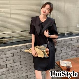 UniStyle 娃娃領短袖洋裝 韓系法式甜美復古風 女 ZMC098-826(圖片色)  UniStyle