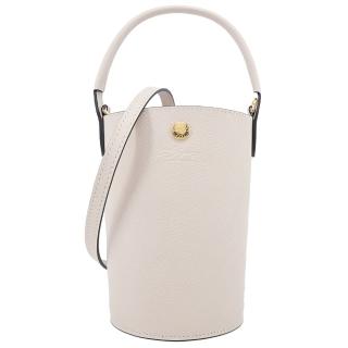 LONGCHAMP EPURE系列牛皮壓印手提/斜背水桶包(迷你/白紙)  LONGCHAMP