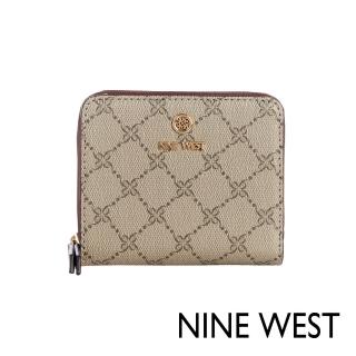 NINE WEST LOCKUP方型拉鍊短夾-LOGO棕(140337)  NINE WEST