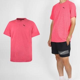 PUMA 短袖 Faster Tee 男款 桃紅 黑 吸濕 排汗 彈力 運動 跑步 短T(526288-16)  PUMA