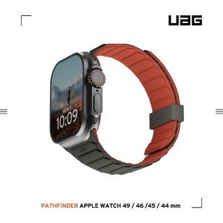 UAG Apple Watch 42/44/45/46/49mm 磁吸時尚雙色矽膠錶帶-綠/橘(手錶帶)  UAG