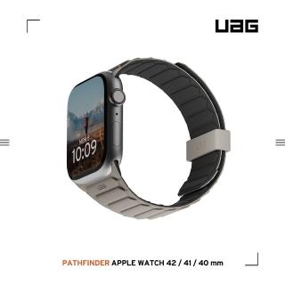 UAG Apple Watch 38/40/41/42（S10）mm 磁吸時尚雙色矽膠錶帶-黑/鈦(手錶帶)  UAG