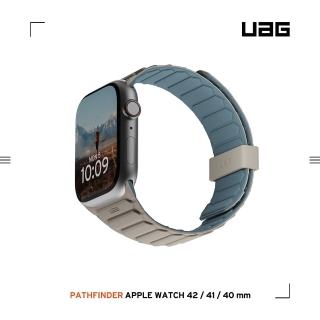 UAG Apple Watch 38/40/41/42（S10）mm 磁吸時尚雙色矽膠錶帶-沙/藍(手錶帶)優惠推薦  UAG