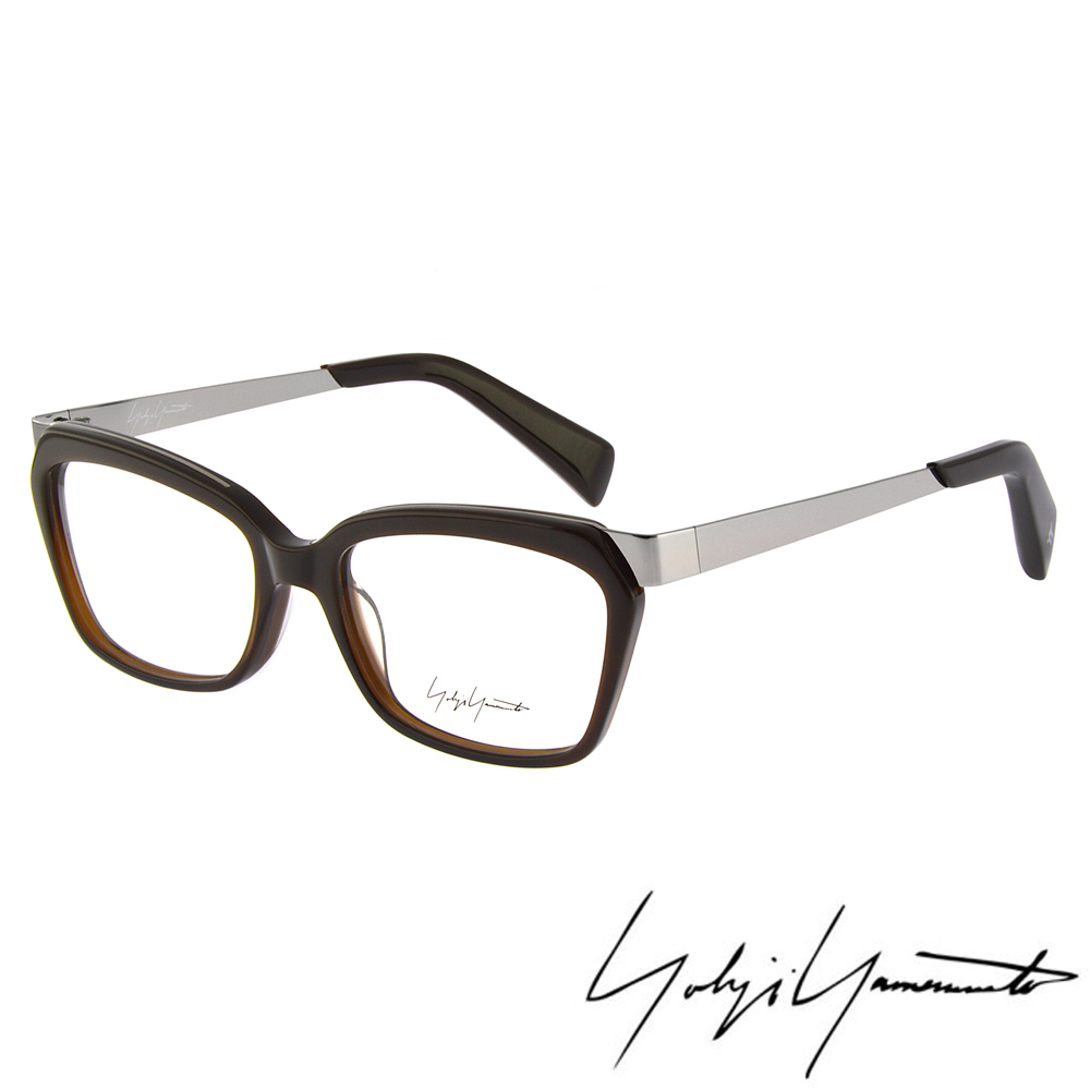 Y 3山本耀司 Yohji Yamamoto時尚斜方框金屬混搭造型光學眼鏡 咖啡 Yy1014 108 Momo購物網