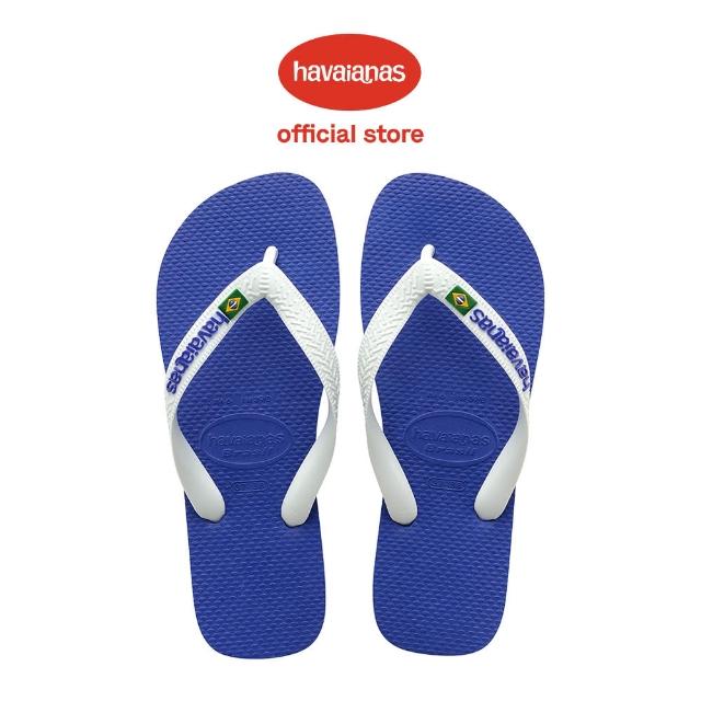 【havaianas 哈瓦仕】拖鞋 男女鞋 夾腳拖 人字拖 巴西 國旗 Logo 海洋藍4110850-2711U