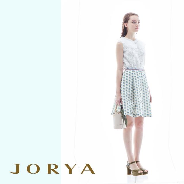 JORYA【JORYA】J1203401品牌字母雙色點點挺版小圓裙
