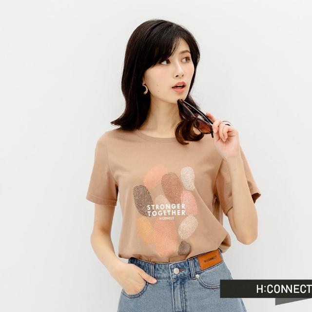 H:CONNECT【H:CONNECT】韓國品牌 女裝 - 種族平等T-shirt(深卡其色)