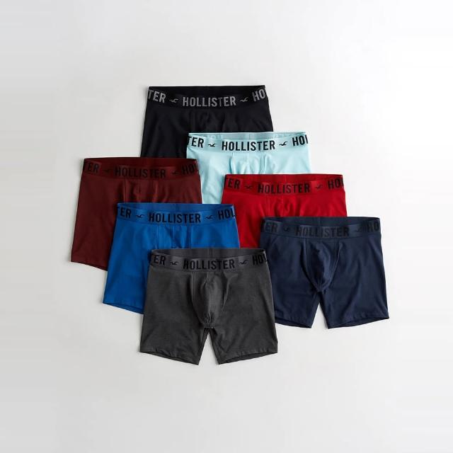 【HOLLISTER Co】Hollister 海鷗 經典刺繡貼身四角內褲七件組-男-多色