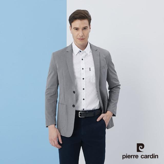 【pierre cardin 皮爾卡登】男裝 都會時尚休閒西裝外套-灰色(5217572-95)