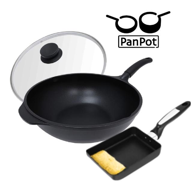 【PANPOT】日本32CM+26CM 單柄不沾炒鍋(電磁爐可)