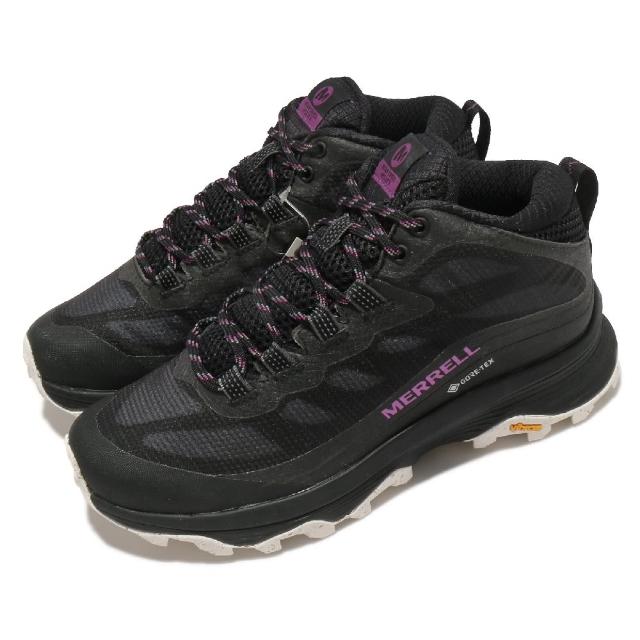 【MERRELL】戶外鞋 Moab Speed Mid GTX 女鞋 登山 越野 耐磨 黃金大底 防水 中筒 黑 白(ML135414)