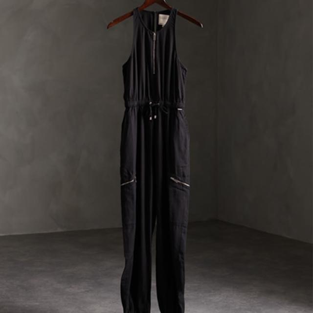 【Superdry】女裝 連身長褲 KAYA UTILITY JUMPSUIT(黑)