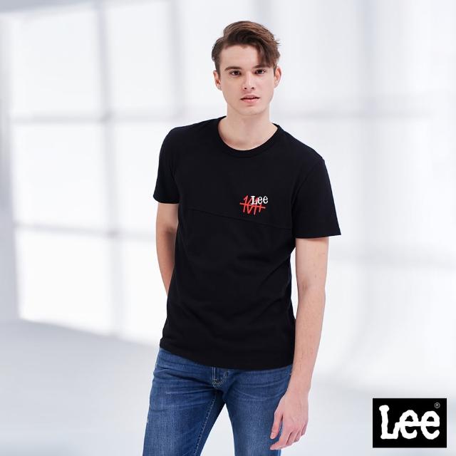 Lee【Lee】胸前小Logo 男短袖T恤-氣質黑