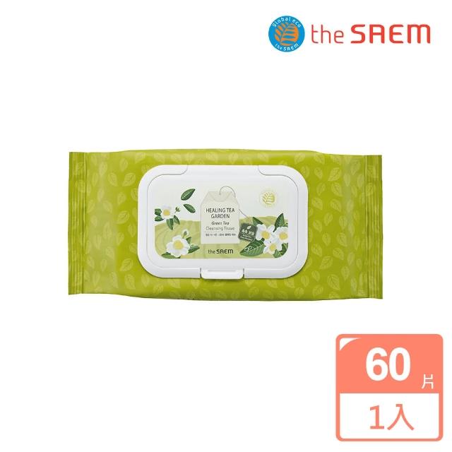 【the SAEM】療癒茶園綠茶卸妝濕巾-60抽