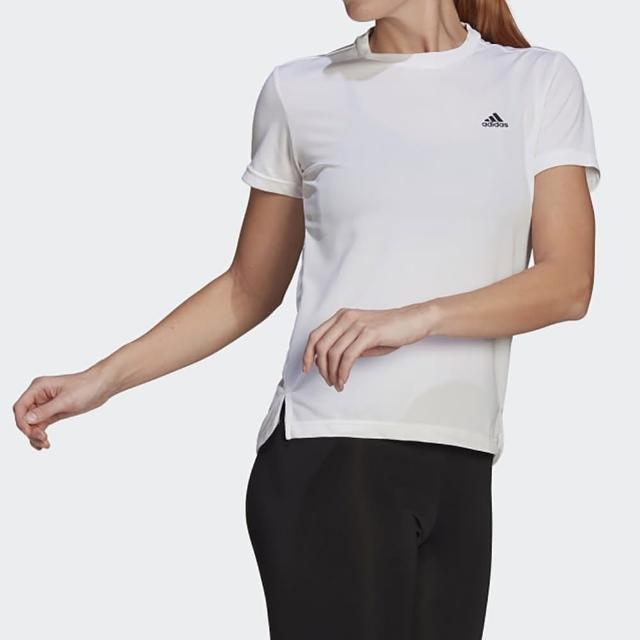 【adidas 愛迪達】上衣 女款 運動 健身 慢跑 短袖上衣 W 3S T 白 GL3812