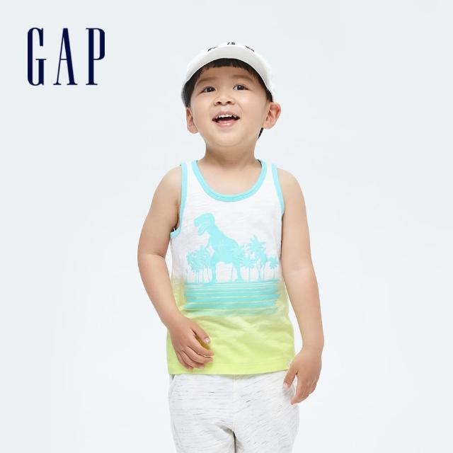 GAP【GAP】男幼童 純棉立體膠印背心(698320-恐龍圖案)