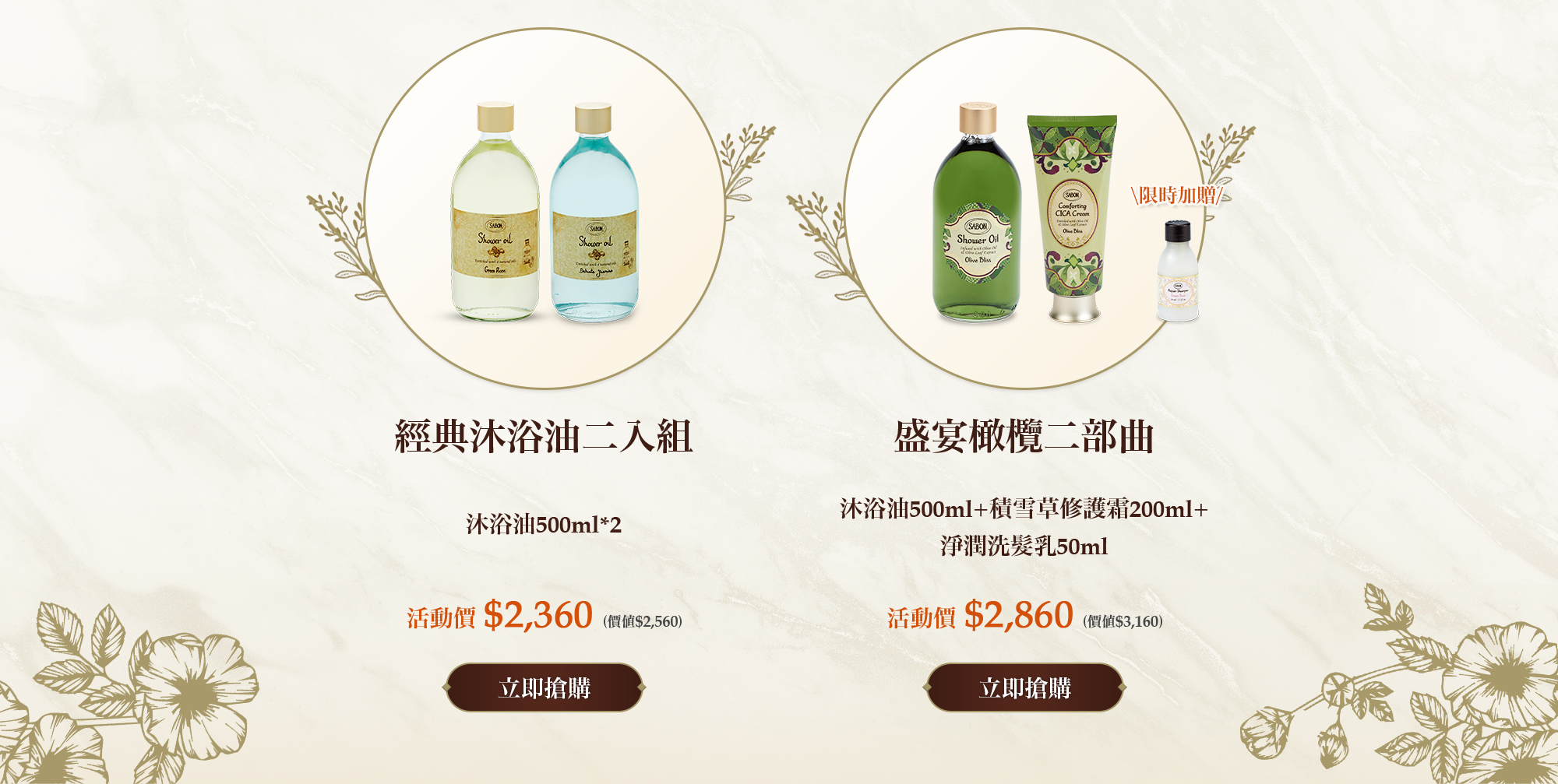 經典沐浴油二入組(沐浴油500mlx2)
