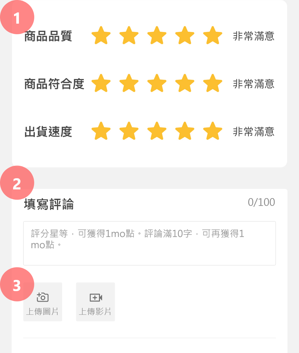 評價功能說明