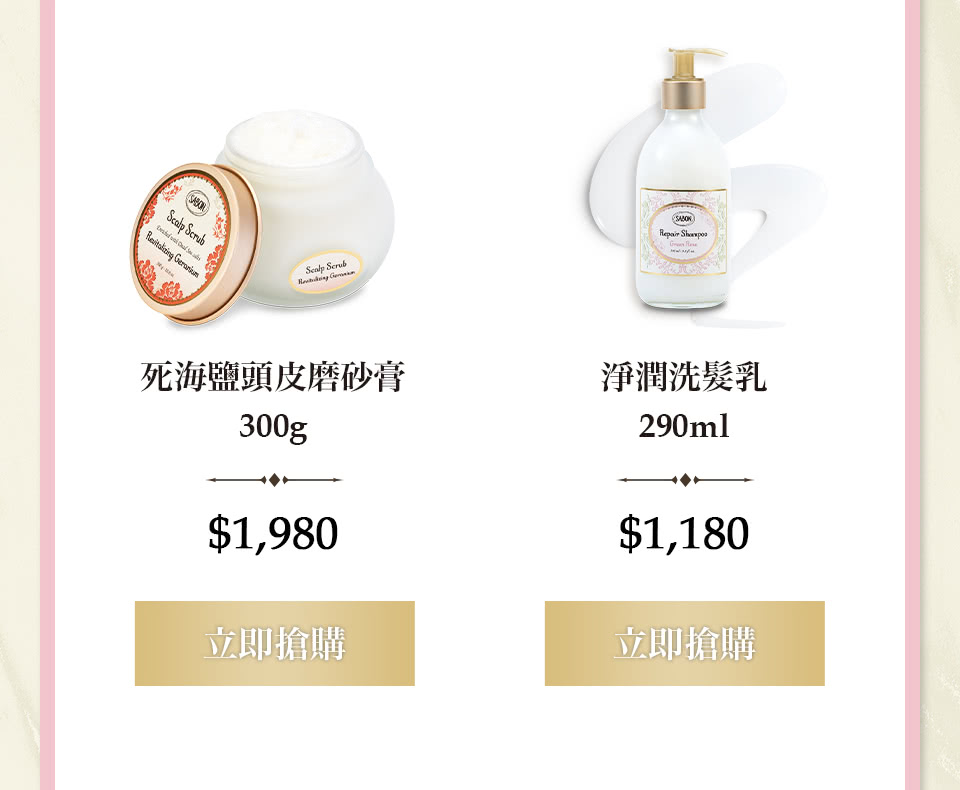 死海鹽頭皮磨砂膏300g 洗髮乳290ml