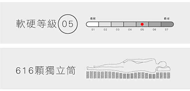 【法國-MONTAGUT】二線護背式獨立筒床墊M01-雙人特大7尺