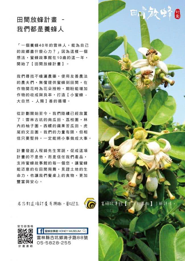 【蜜蜂故事館】台灣嚴選特賞荔枝花蜜(700gx3瓶)